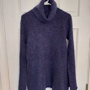 Alexandra Bartlett L purple/blue mohair cowl neck sweater tunic